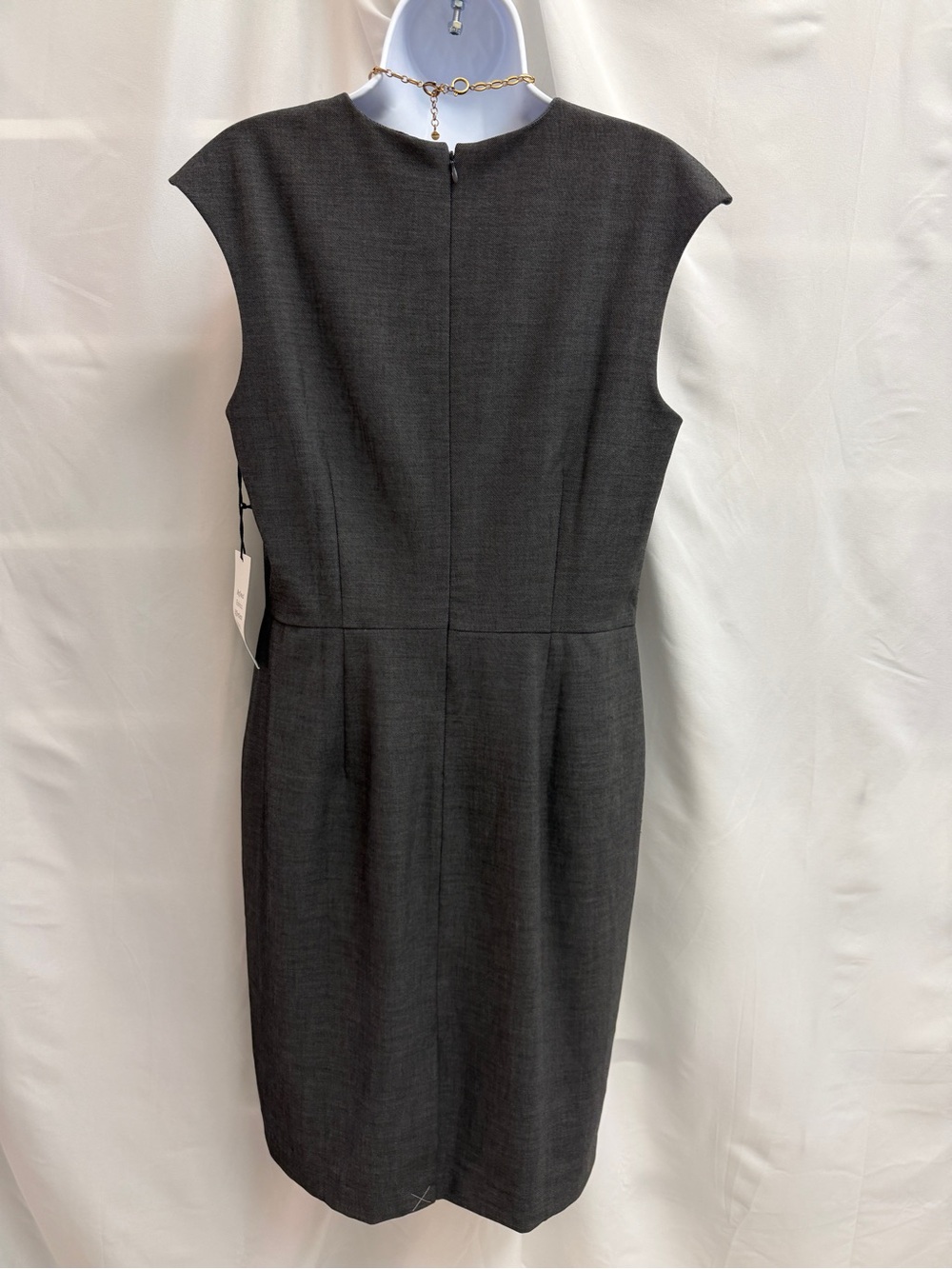 Ann Taylor Dark Charcoal V-Neck Sheath Dress - Picture 2 of 9